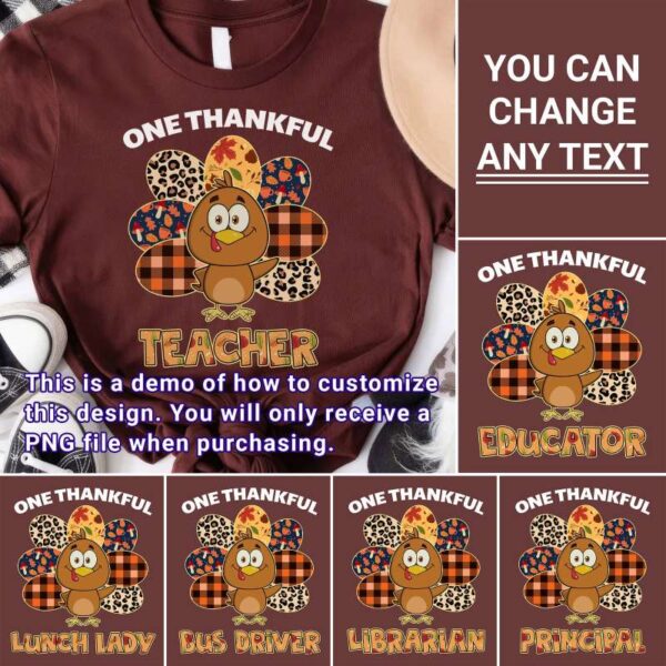 One thankful turkey design