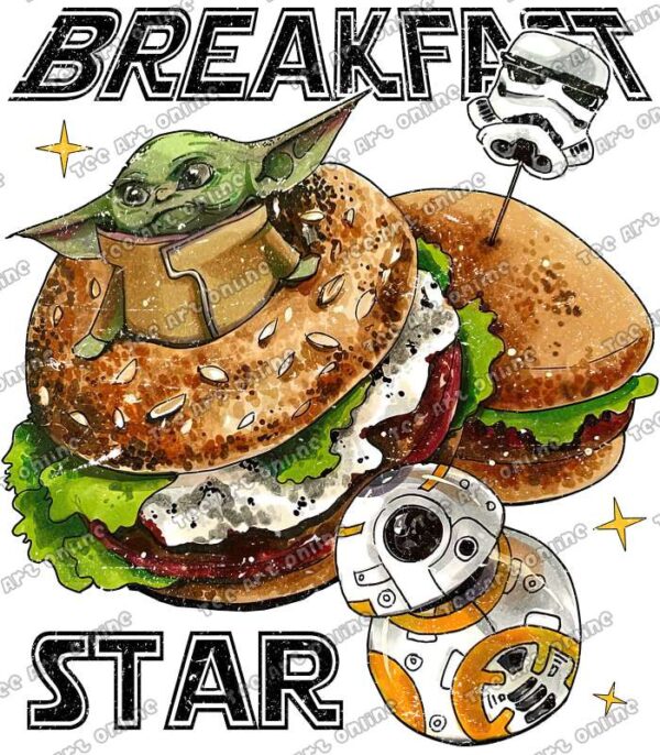 Retro breakfast yoda design