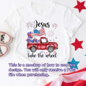 Fourth of July Jesus take the wheel design