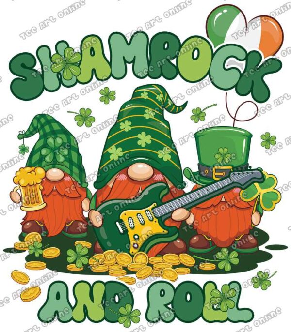 St patrick's day shamrock and roll gnome design