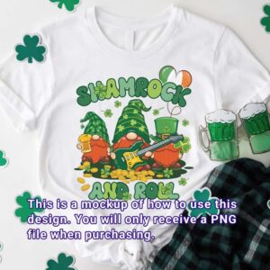 St patrick's day shamrock and roll gnome design