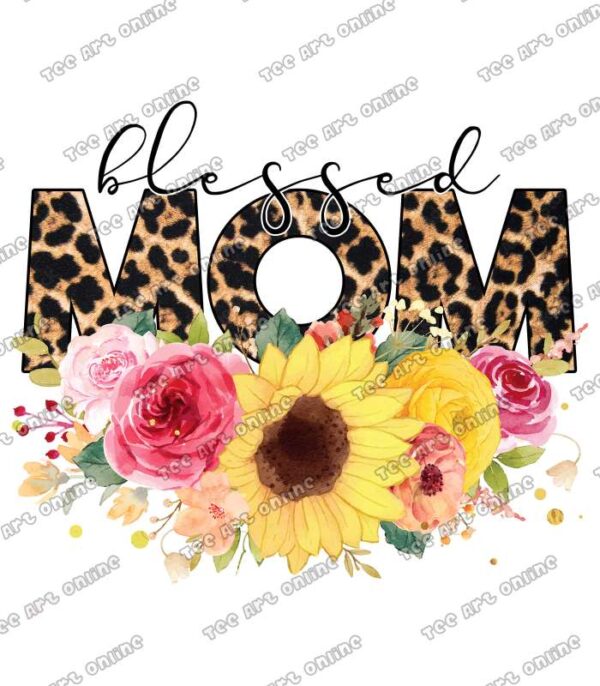 Floral blessed mom design