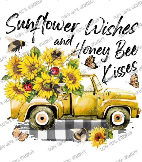 Sunflower wishes and honey bee kisses design - Image 2