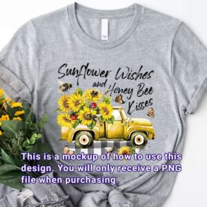 Sunflower wishes and honey bee kisses design