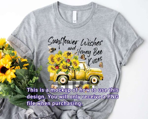 Sunflower wishes and honey bee kisses design