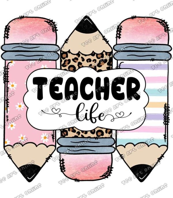 Glitter leopard doodle pencils teacher design