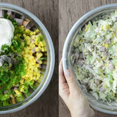 Delicious cabbage and ham salad recipe