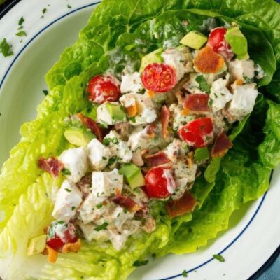 Chicken salad lettuce wraps for a quick lunch