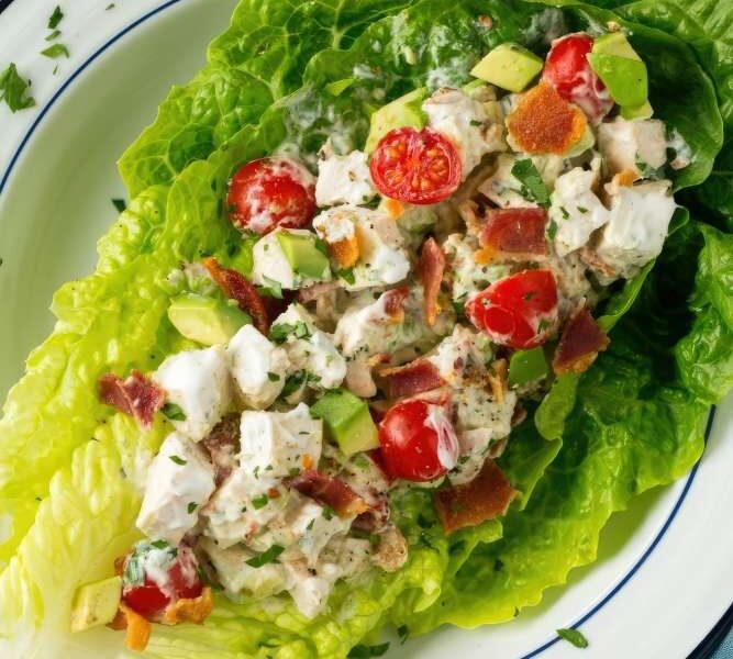 Chicken salad lettuce wraps for a quick lunch