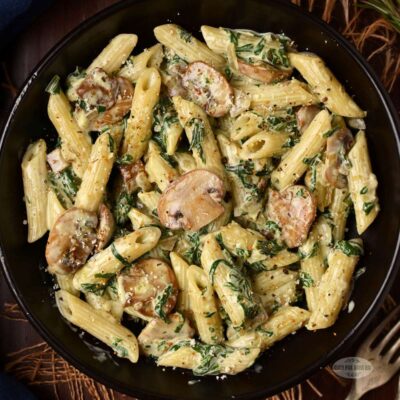 Delicious spinach mushroom pasta recipe