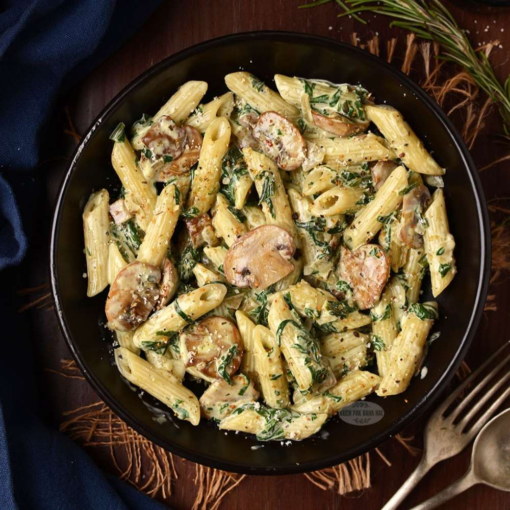 delicious-spinach-mushroom-pasta-recipe-2