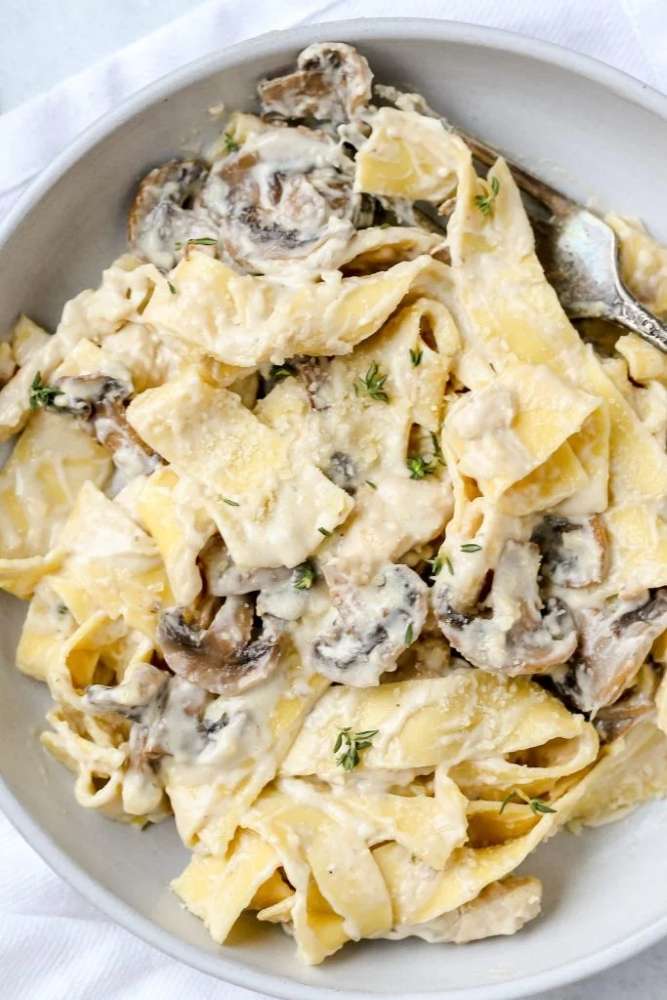 chicken mushroom fettuccine alfredo