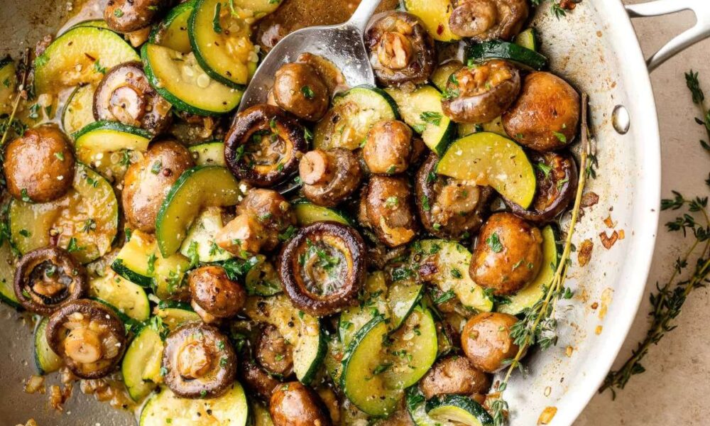 Easy skillet zucchini and mushrooms recipe