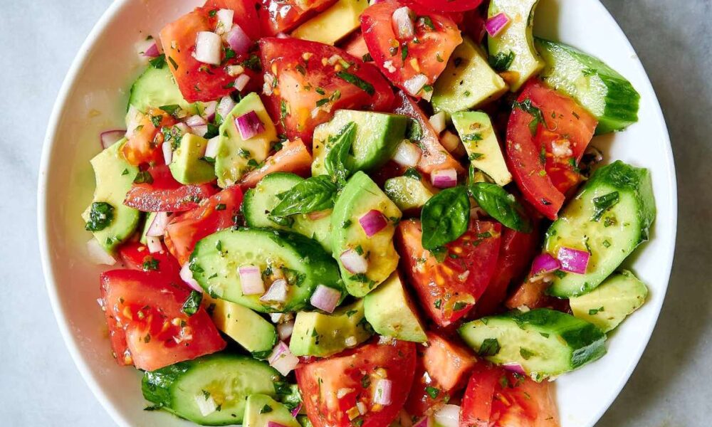 Fresh and flavorful tomato cucumber & avocado salad recipe