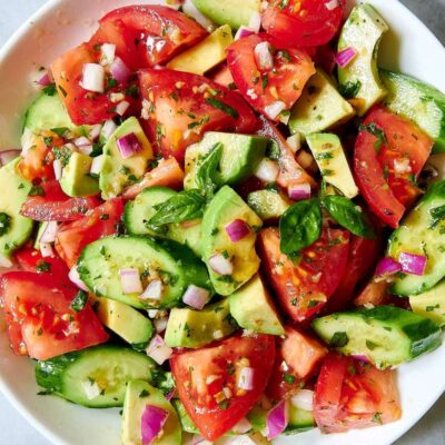 Fresh and flavorful tomato cucumber & avocado salad recipe