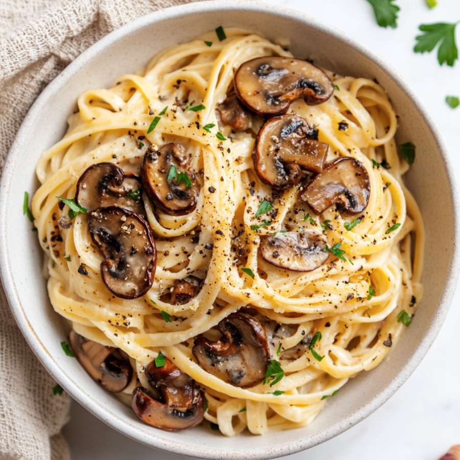 Garlic mushroom pasta