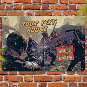 Retro comic book resident evil sign