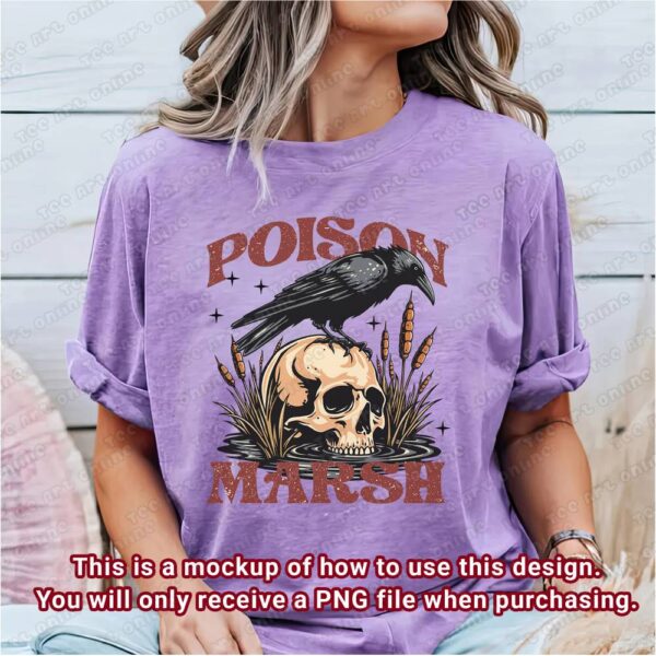 vintage vibes png, death swamp design, retro skull design, skull crow graphic design