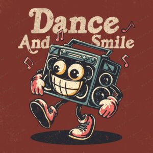 Retro Boombox Dance and Smile Design