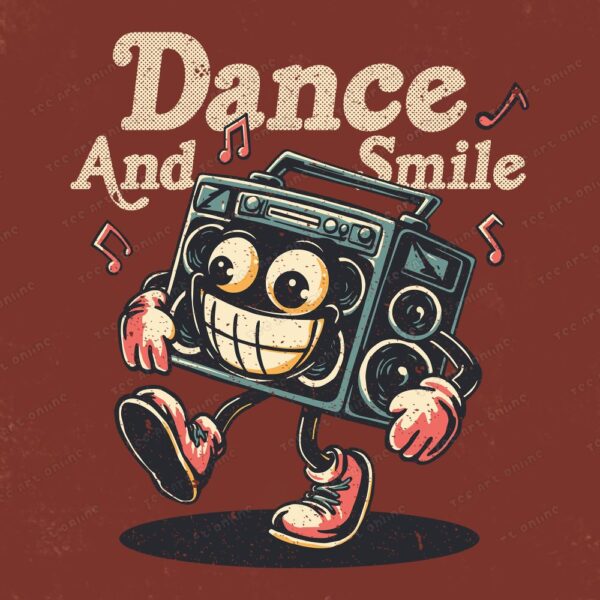 Retro Boombox Dance and Smile Design