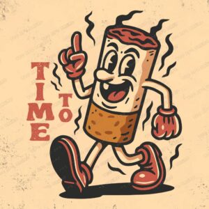 Retro Time To Smoke Design, Retro Vintage PNG, Get High Tshirt Sticker Design, Hippie Shirt png, Retro Cartoon, Retro cigarette sticker png