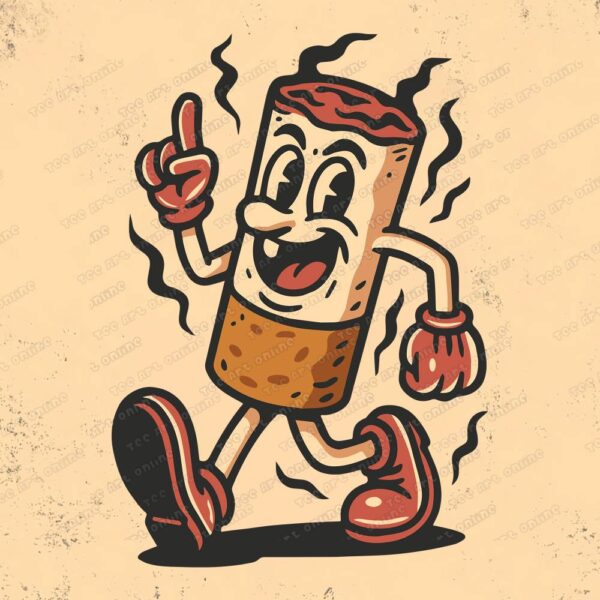 Retro Time To Smoke Design, Retro Vintage PNG, Get High Tshirt Sticker Design, Hippie Shirt png, Retro Cartoon, Retro cigarette sticker png
