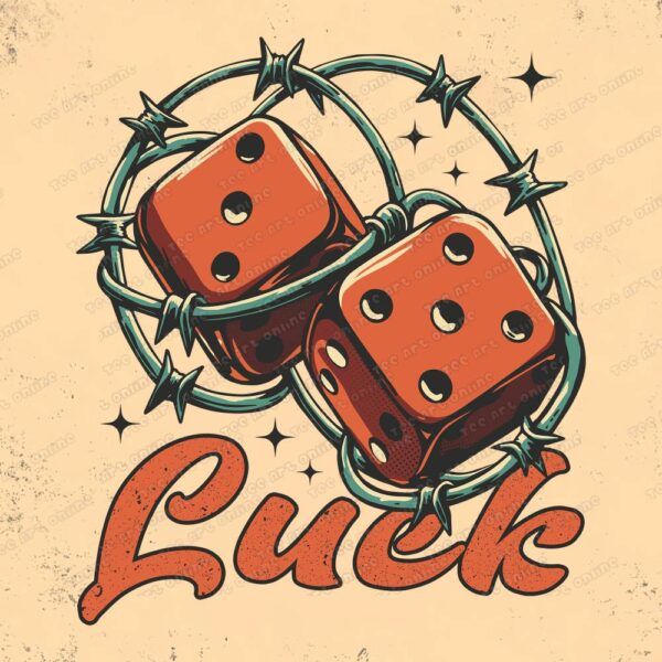 retro dice design, retro luck png, retro cartoon tshirt sticker design, hippie design, retro cartoon, vintage 70s 80s design, sticker design