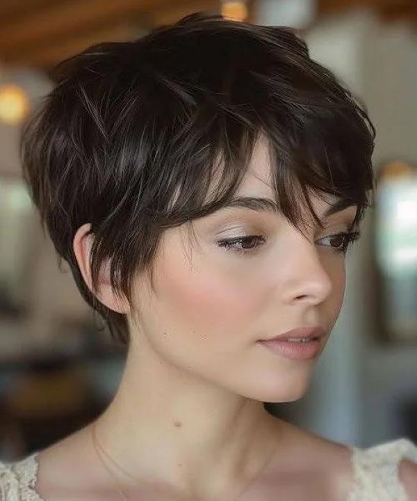Short textured layers bringing lightness and quiet confidence