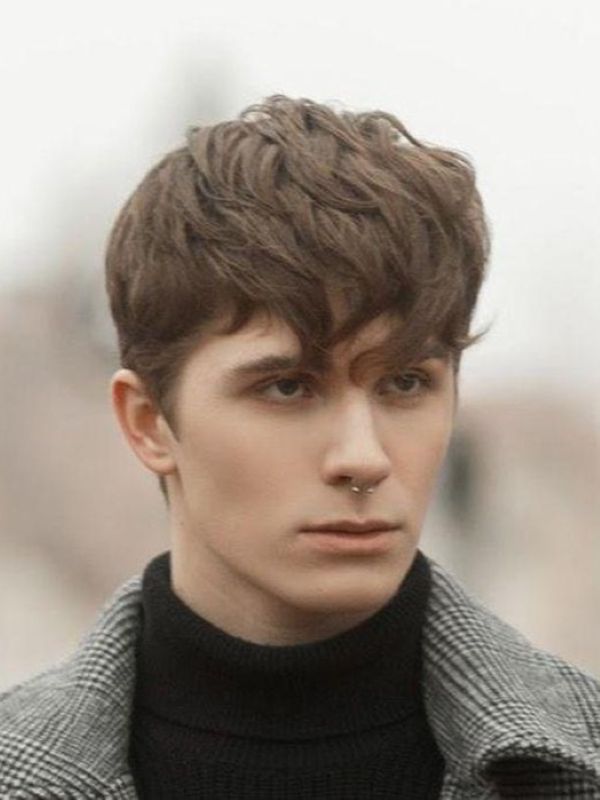 Soft fringe framing men straight hair medium length light layers textured fringe natural flow