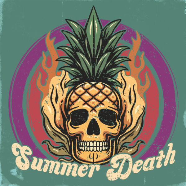 Pineapple Skull Shirt Tropical Retro Design | Summer Death - Tee Art Online - @teeartonline