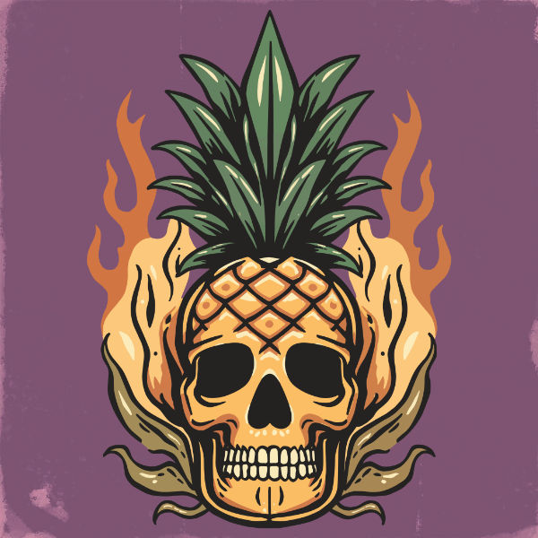 Pineapple Skull Shirt with Tropical Cannabis-Inspired Aesthetics - Tee Art Online - @teeartonline
