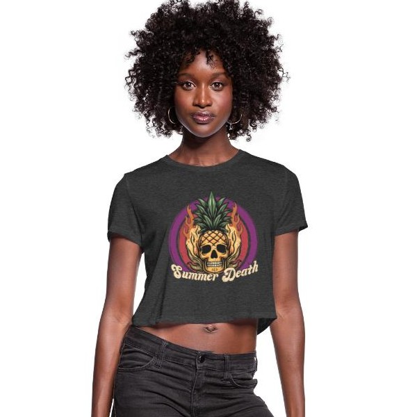 Summer Death crop tee bringing fiery beach vibes and tropical summer energy - Tee Art Online - @teeartonline