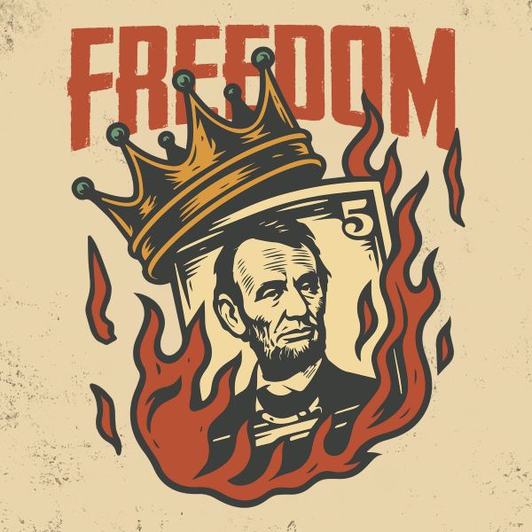 Retro Americana Shirt | Freedom Burns Design for T-shirt, Hoodies, Sticker by Tee Art Online @teeartonline