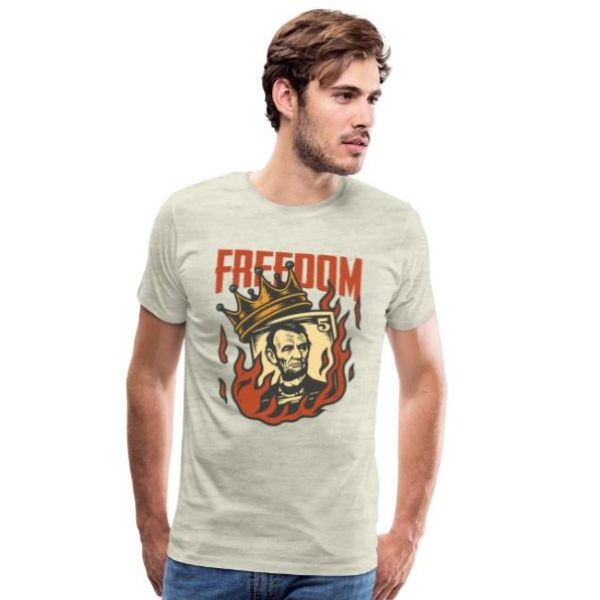 Retro Americana Shirt | Freedom Burns oversized cream vintage graphic tee @teeartonline