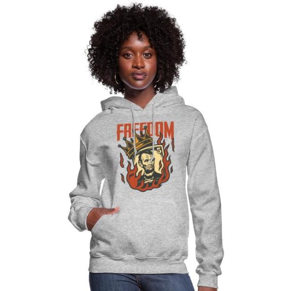 Freedom Burns hoodie featuring vintage biker-inspired Americana artwork - Tee Art Online