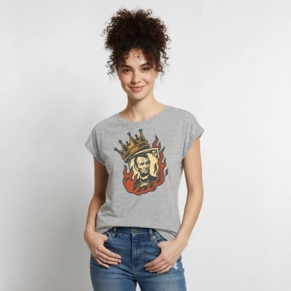 Retro Americana Shirt | Freedom Burns gray women’s vintage graphic short sleeve t-shirt - @teeartonline