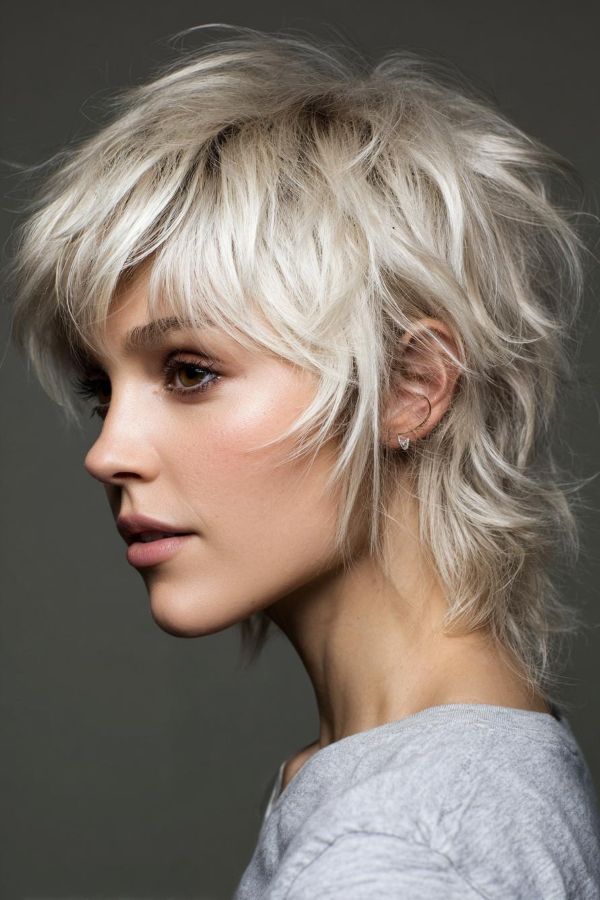 Platinum shag layers with soft fairy texture