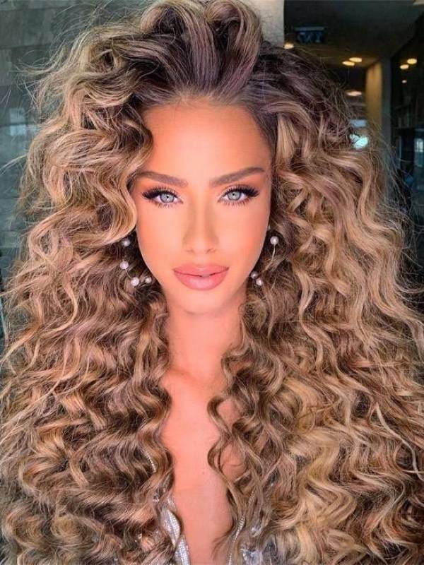 Golden halo curls with dreamy fairy texture